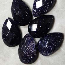 16X25MM FACETED PEAR CABOCHON BLUE GOLD STONE(4 PCS/BAG)